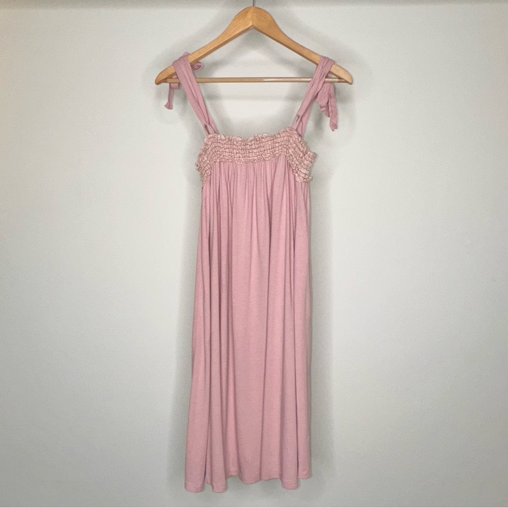 QUIKSILVER MIDI DRESS TIE UP SMALL PINK